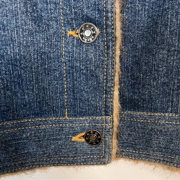 Marvin Richards Fur Lined Trucker Denim Jacket Size Large Vintage Y2K Country - Picture 4 of 16
